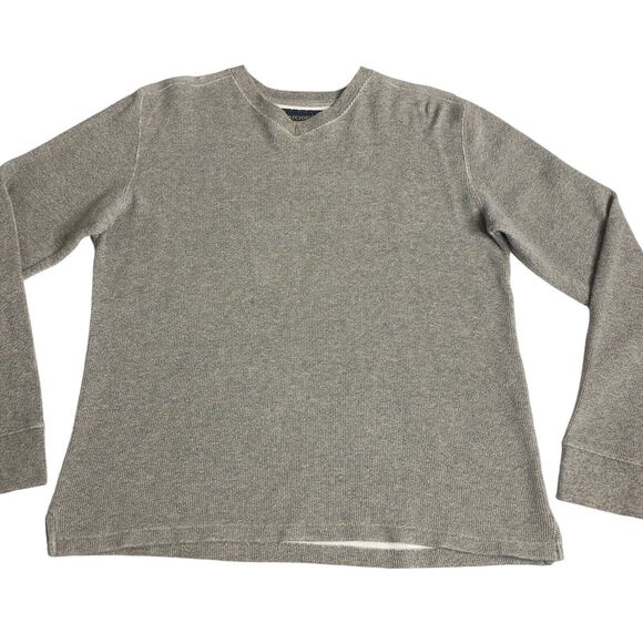 Vintage Abercrombie Fitch Sweater Mens M Gray Marled Knit Pullover V-Neck Y2K - Picture 9 of 16